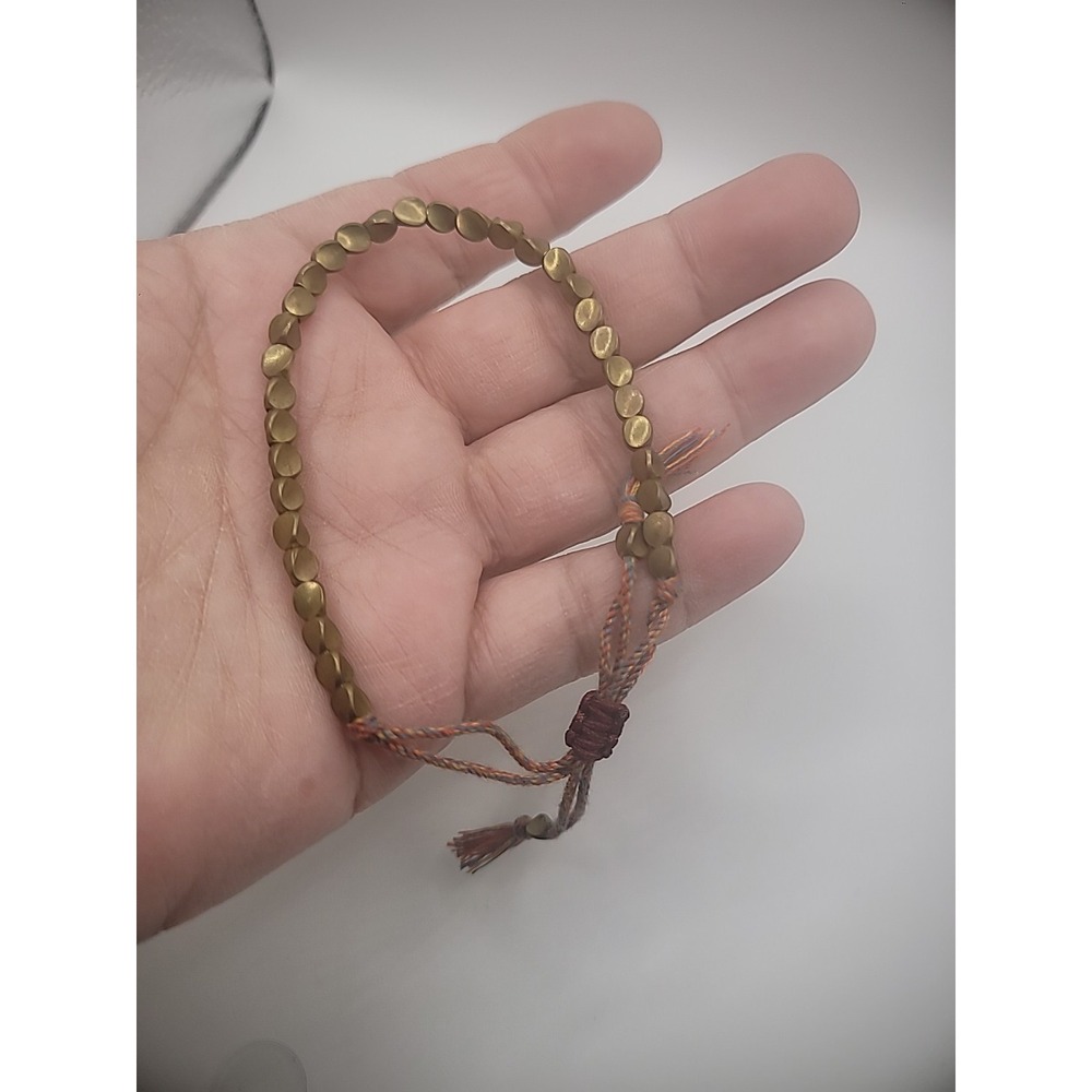 Vintage Gold Tone Beaded Bracelet Adjustable Jewelry Costume - Picture 9 of 10